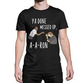 เสื้อยืดครอปใหม่ เสื้อยืด ลาย You DONE Mesed UP AARONS-5XL