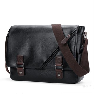 ผู้ชาย ธุรกิจ หนังสัตว์ Messenger Bag Zipper Flip-type กระเป๋า crossbody ถุงร่อซู้ล กระเป๋าสะพาย