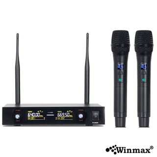 ไมโครโฟนไร้สาย ไมค์ลอยคู่ไร้สาย UHF Microphone Wireless Winmax-DR188