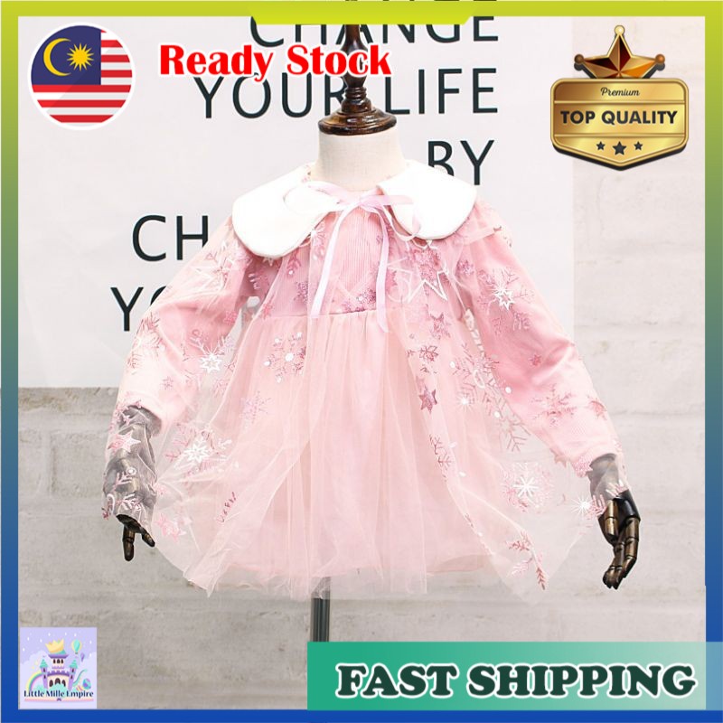 Frozen Elsa princess set Girl Dress Premium qulity Dress kids Dress กระโปรง perempuan Girl Clothes D