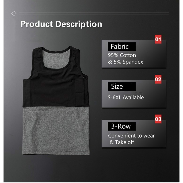 Breathable Breast Binder Non Bandage หน้าอกเลสเบี้ยนทอมเสื้อกั๊ก Tank Top Binder Corset ราคา ถูกที่สุด ดีลบีเคเค แกลเลอรีภาพที่ 5