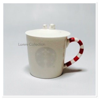 Starbucks Christmas Candy Cane Mug Polar Bear 355ml with Silicone Cover Thailand 2017...