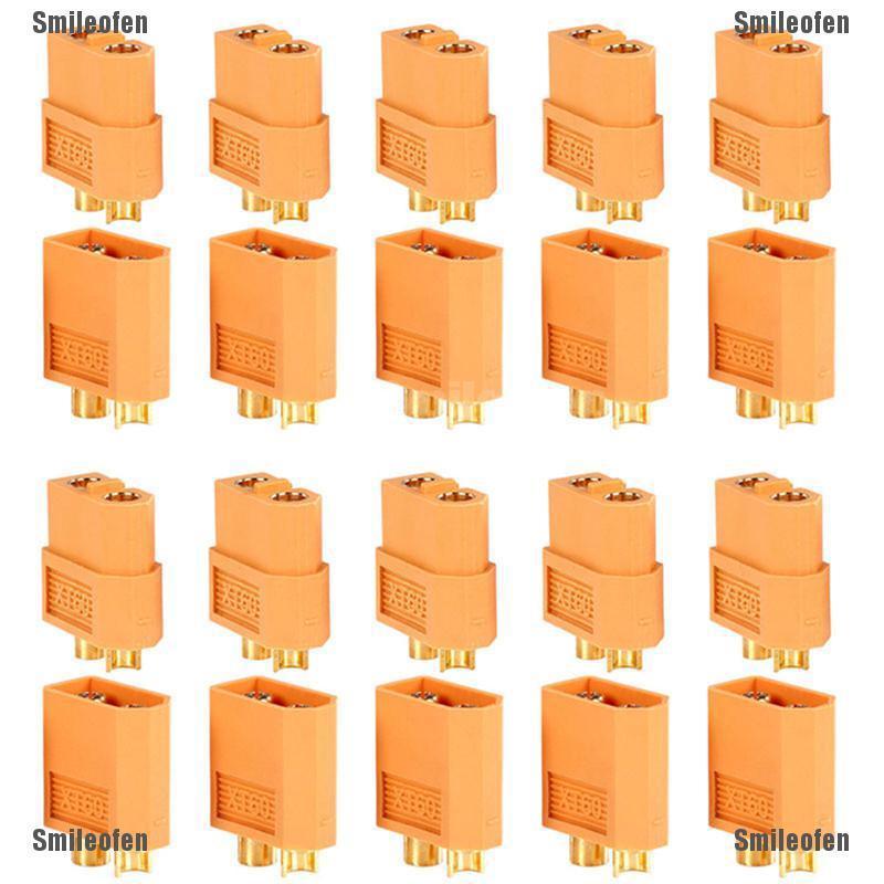 Smileofen ปลั๊กเชื่อมต่อ 10 คู่ xt 60 male female สําหรับรถบังคับ