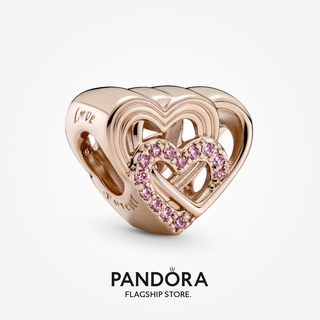 Pandora ชาร์มหัวใจ ชุบทอง 14k สีโรสโกลด์ ของขวัญวันหยุด สําหรับผู้หญิง p804