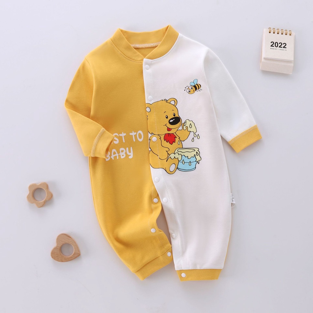 พร้อมส่ง ชุดรอมเปอร์ แขนยาว พิมพ์ลาย แฟชั่น สําหรับเด็กทารกแรกเกิดผู้ชาย และเด็กผู้หญิง