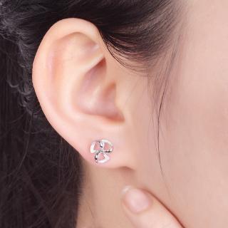 Hollow Spin Earrings ตุ้มหูเงิน 925 Silver รูปดอกไม้ WE53