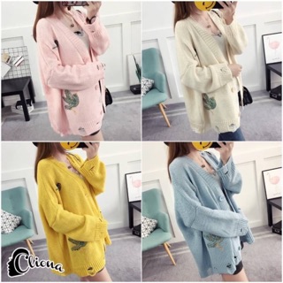 Korean Winter Pastel Wool Cardigan  มาแล้วจร้ากับเสื้อครุมไหมกรมแขนยาวกระดูมหน้า เป็นไหมพรมที่ดีไซร์เก๋มาก