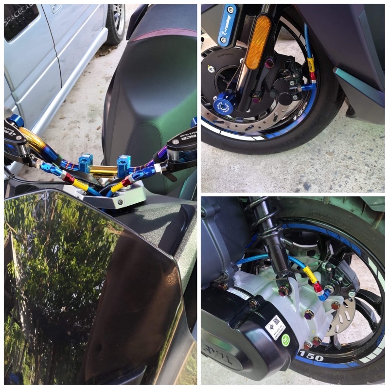 gpx DRONE 2v 4v สายเบรค ทั้งคัน สายถัก ของแต่ง GPX DRONE150 โมรินแท้ ครบชุด ตรงรุ่นใส่ได้เลย #gpxdro
