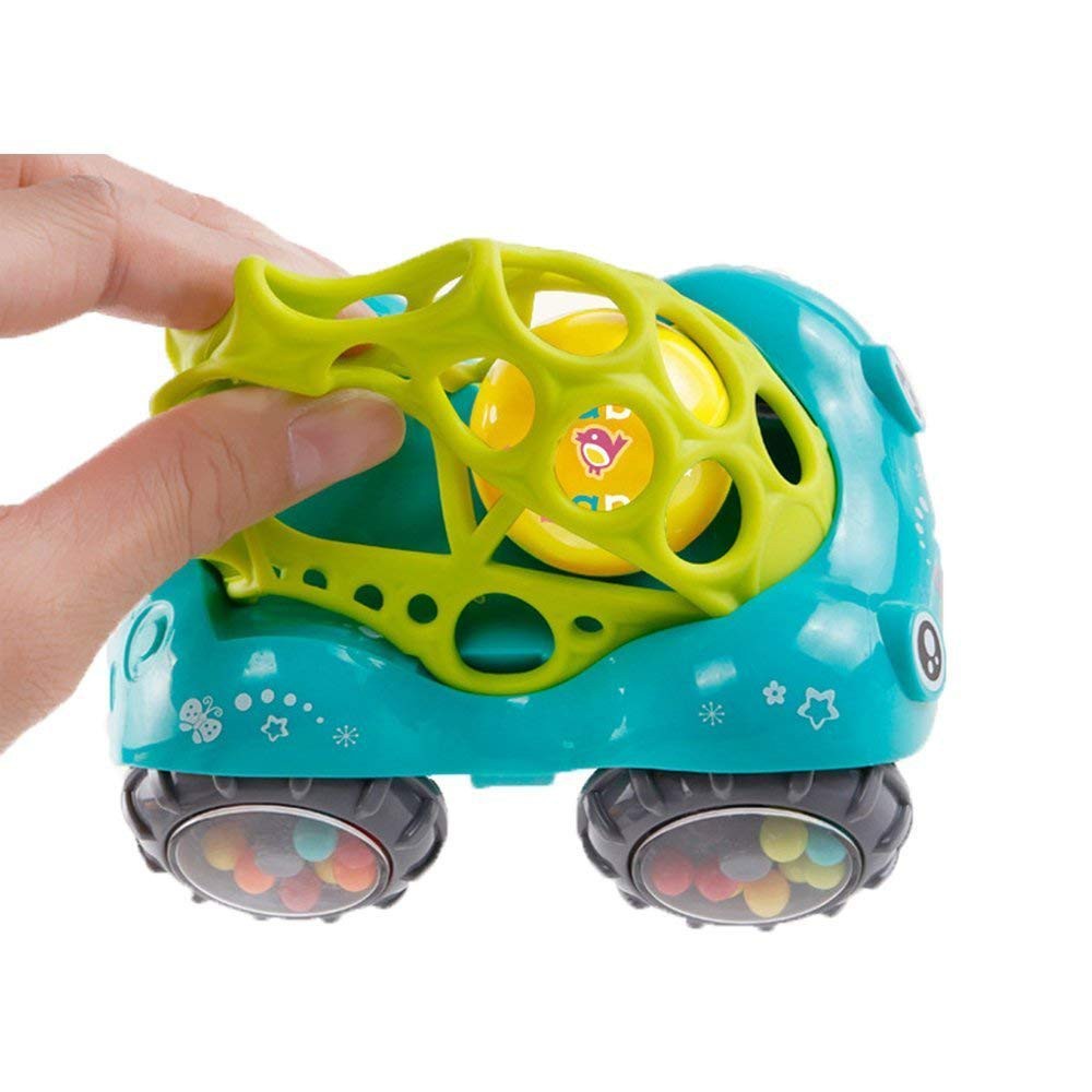 2 Pieces Baby Toy Cars Soft Infant Rattle Roll Toy Cars Easy to Grasp ...