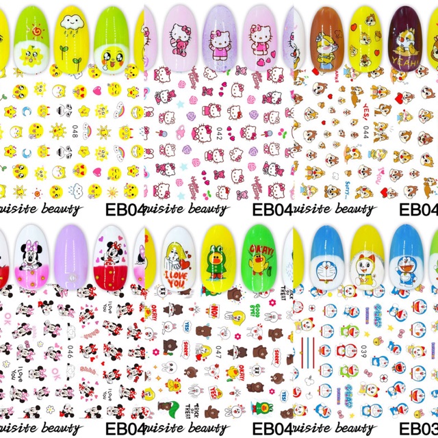 สติกเกอร์ติดเล็บ 3D ลายผลไม้ ลายการ์ตูน Nail Stickers 3D รหัส EB 21-40