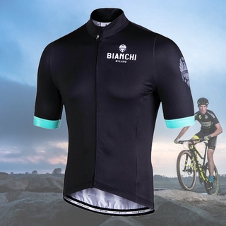 Pro Team Bianchi เสื้อยืดแขนสั้นสําหรับผู้ชายเหมาะกับการขี่จักรยาน Mtb