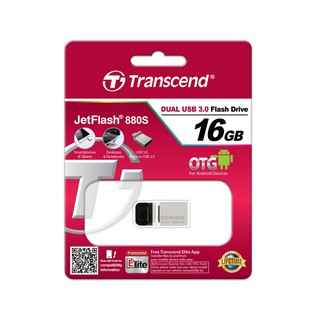 ** สินค้า เคลียสต็อค ** เเฟลชไดร์ฟ USB 3.0/OTG Flash Drive ยี่ห้อ Transcend JETFLASH รุ่น JF880S ความจุ 64GB.