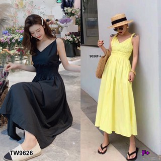 เดรสสายเดี่ยวสีพื้น TW9626