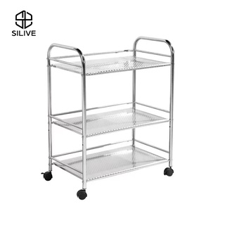 Silive Shop รถเข็นอาหาร แข็งแรง ชั้นวางของ รถเข็นสแตนเลส รุ่…