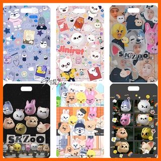 Skzoo กระเป๋าใส่นามบัตร พิมพ์ลายโฟโต้การ์ด 3D พร้อมสายคล้องคอ