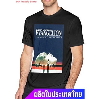 My Trendy Store อีวานเกเลียนเสื้อยืดกีฬา WEIYE End Of Evangelion Short Sleeve T Shirts For Men Black Evangelion Sports T