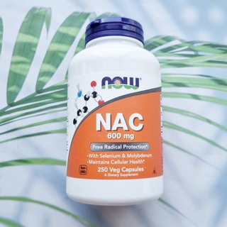 NAC อะเซทิลซิสเทอีน 600 mg 250 Veg Capsules (Now Foods) Kosher ช่วยละลายเสมหะ #N-Acetylcysteine, N-Acetyl Cysteine