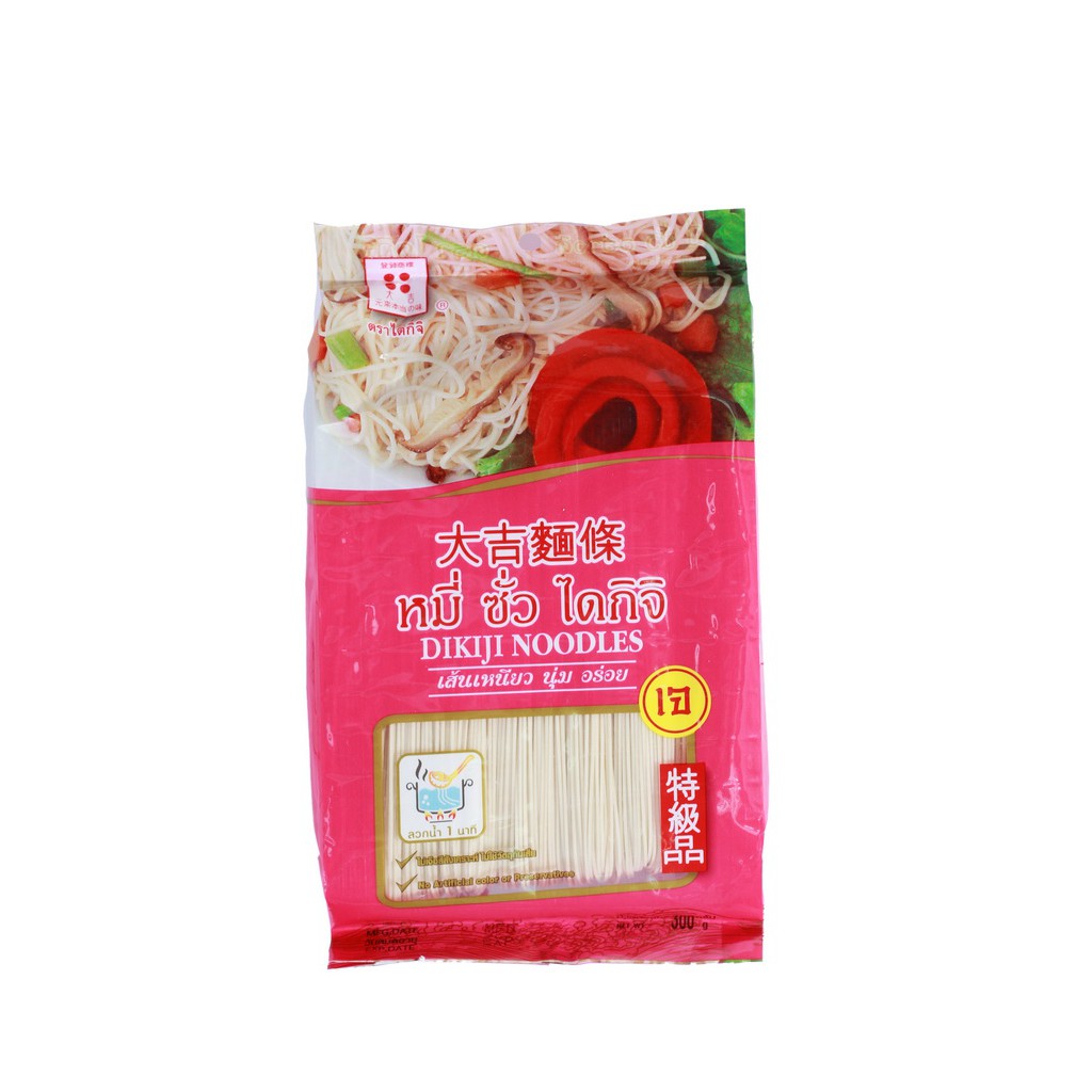 หมี่ซั่วขาวเจ มีฮาลาล ตราไดกิจิ ลวกน้ำสุกเร็ว 300 กรัม สารทจีน กินเจ