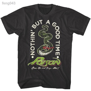 ◄♨Poison Nothin But A Good Time Snake TShirt Open Up Rock Band Concert Tour Short sleeve Men s T Shirt Casual Loose Fash