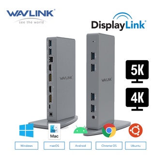 Wavlink แท่นวางอลูมิเนียม USB 3.0 แนวตั้ง พร้อมหน้าจอ 5K Dual 4K HDMI DP สําหรับแล็ปท็อป