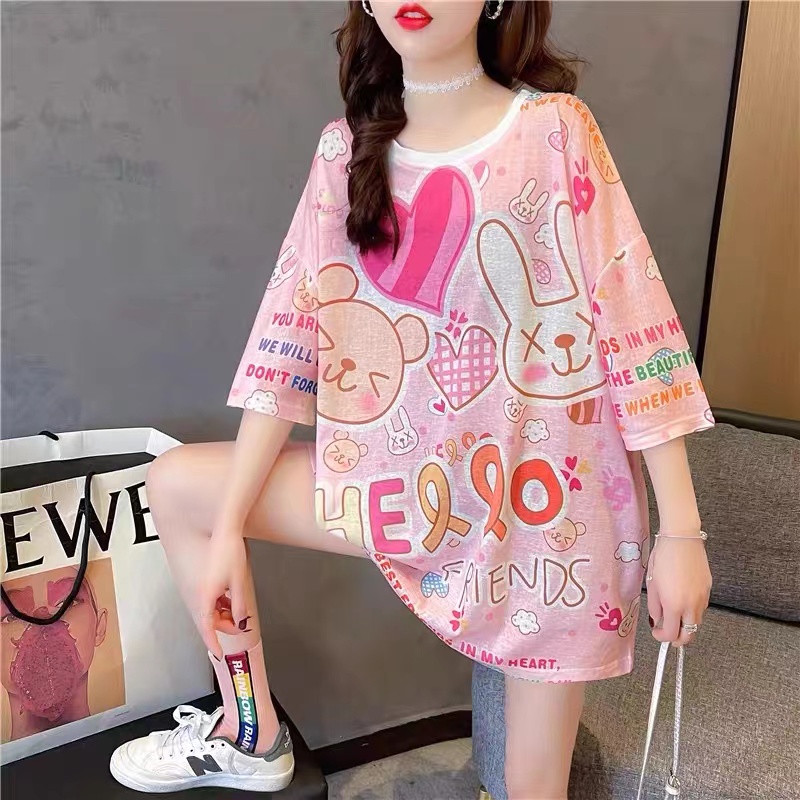 เสื้อยืดแฟชั่นผู้หญิงลายทางแขนสั้นคอกลม เนื้อผ้าดีใส่สบาย! ร้านขายสินค้าจากโรงงาน New Fashion women's #HAN SY SOCIETY