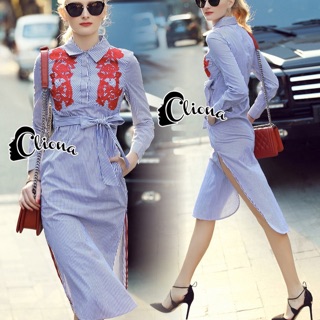 Long Sleeves Shirt Dress Premium Free Ems