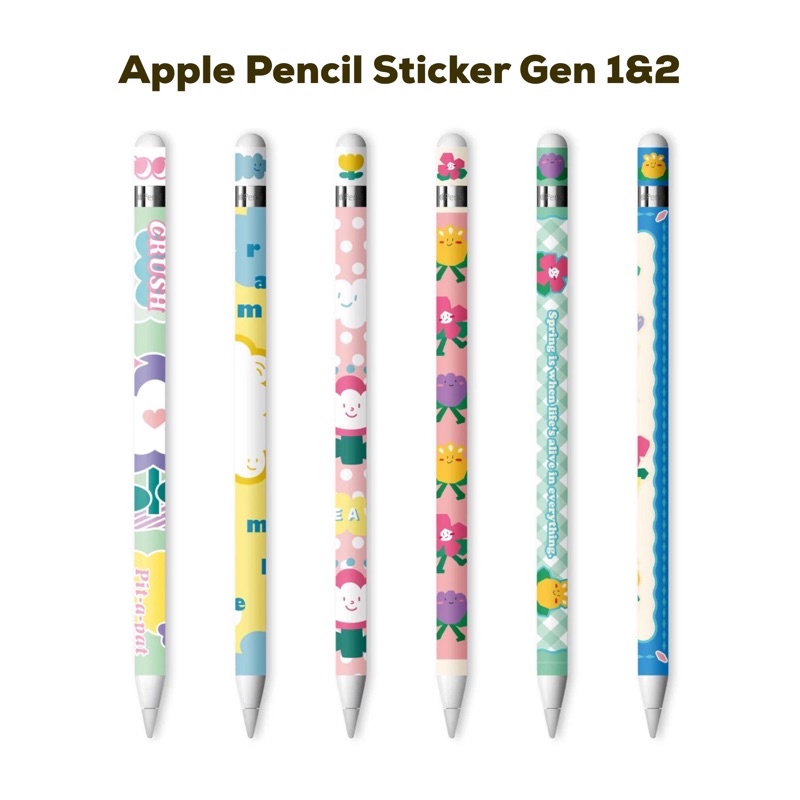 [ลายที่1-4, 26-27] Apple pencil sticker for Gen 1 &amp; 2 สติกเกอร์ [พร้อมส่ง]
