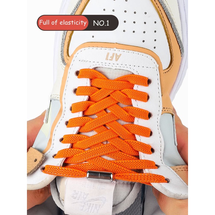 เชือกผูกรองเท้า แบบยืดหยุ่น 21 สี สําหรับเด็ก และผู้ใหญ่ 1 คู่
