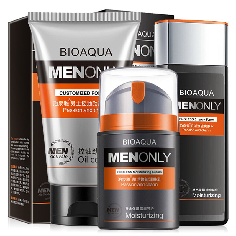 Boquanya Men's Skin Care Set Threepiece Moisturizing Facial Cleanser