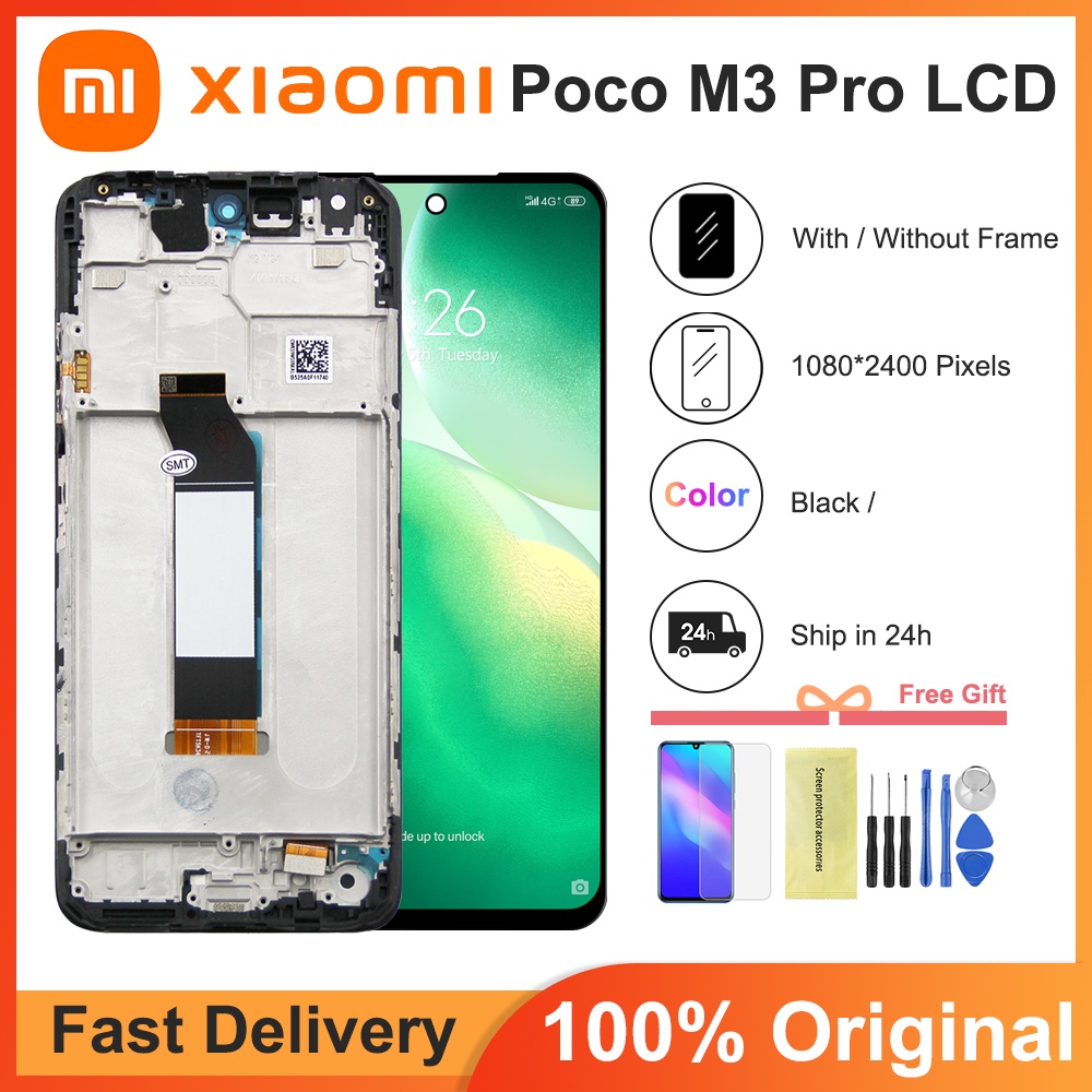 100% Original 6.5" LCD Replacement For Xiaomi Poco M3 Pro 5G M2103K19PG M2103K19PI Display Touch Scr