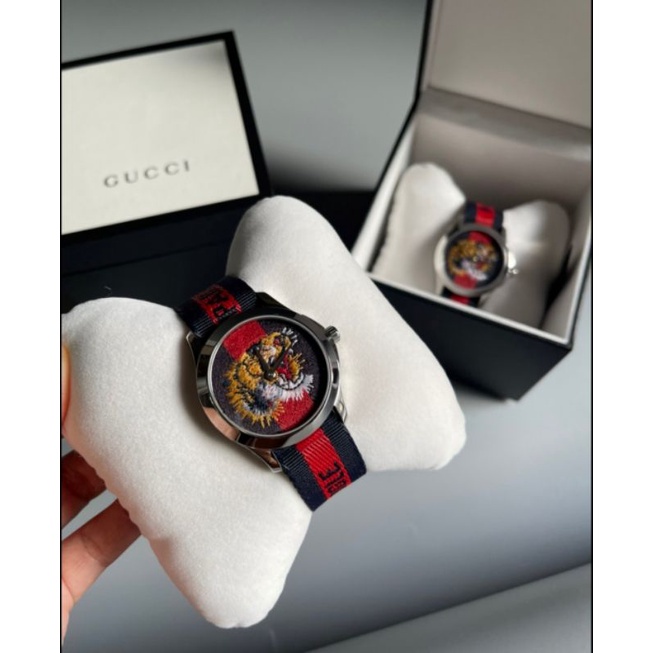 Gucci G Timeless watch Navy/red