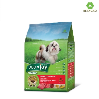 DOG n joy Complete ขนาด 1.5 กก. (ด็อก เอ็นจอย คอมพลีท) สูตรเนื้อและตับไก่ อาหารเม็ดสำหรับสุนัขพันธุ์เล็กทุกสายพันธุ์