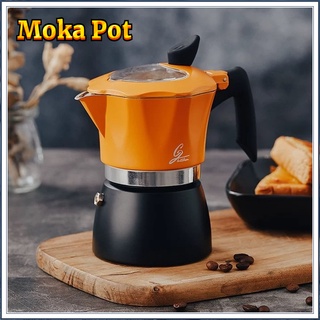 ☕☕☕150/300ML Moka Pot กาต้มกาแฟสดพกพา หม้อต้มกาแฟ ทรงแปดเหลี…