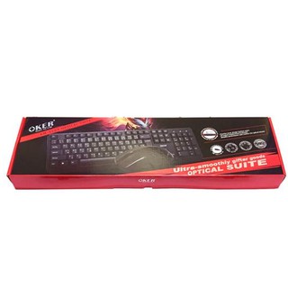 ชุดคีย์บอร์ด+เมาส์ มีสาย OKER keyboard+mouse USB รุ่น KM 3189 (สีดำ)