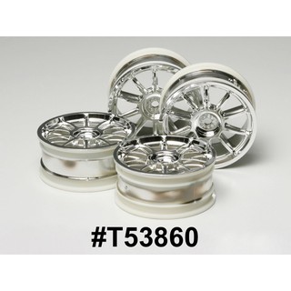 TAMIYA 53860 10-SPOKE METAL PLATED WHEELS 4PCS. (24mm OFFSET 0)