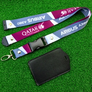 ซองใส่บัตรพรีเมียมกาตาร์ Airways A380 พร้อมเชือกเส้นเล็ก
