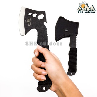 SHE outdoor 0180301633 Scorpion AXE ขวานสแตนเลสขนาดพกพา-สีดำ