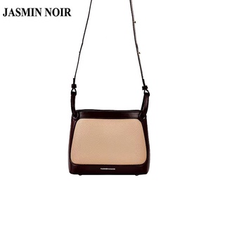 Jasmin NOIR กระเป๋าสะพายไหล่ กระเป๋าถือ หนัง PU สีตัดกัน สําหรับสตรี