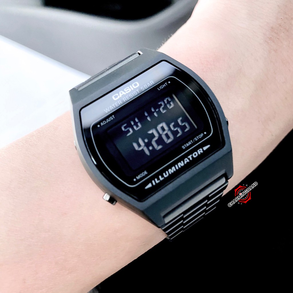 นาฬิกาข้อมือใส่ได้หญิง-ชายของแท้ Casioแท้ นาฬิกาคาสิโอลดราคา สายสแตนเลสสีดำล้วน ย้ำขายเฉพาะของแท้ มีใบรับประกัน