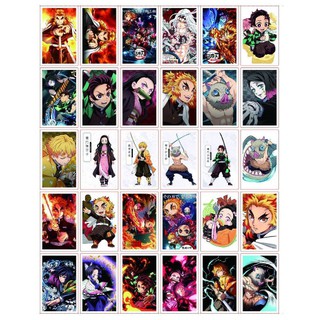 ดาบพิฆาตอสูร การ์ด Lomo 30 ชิ้นต่อกล่อง Demon Slayer Kimetsu No Yaiba Kamado Tanjirou Photocard Lomo Card Paper