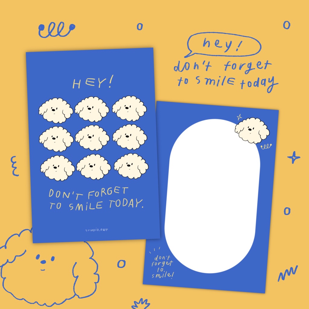 STUDIO.OWY : Card - Don't forget to smile โปสการ์ด | ขนาด4x6นิ้ว