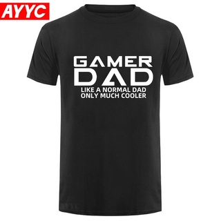 เสื้อยืดแขนสั้นลําลอง ผ้าฝ้าย พิมพ์ลาย Gamer Dad Christmas Fathers Day Playstation แฟชั่นฤดูร้อน สําหรับผู้ชายS-5XL