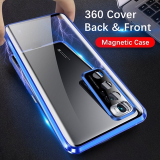 เคสกระจกแม่เหล็กเคสแข็งXiaomi Mi 10 Ultra Lens Protection Magnetic Case For Xiaomi Mi 10 Ultra 5G Mi10 Lite 10 Pro Poco F2 Pro Double Side Glass Magnetic Magnet Frame Phone Case Lens Protection Bumper Shell Hard Cover