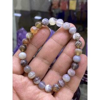 Botswana agate กำไลหินธรรมชาติ 100%