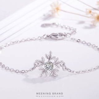 MeeningBrand ❥ สร้อยข้อมือเงิน SNOWFLAKE DIAMOND [01-0038]