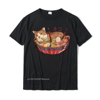 เสื้อยืด ผ้าฝ้าย พิมพ์ลาย Neko Ramen V2 น่ารัก สไตล์คลาสสิก เหมาะกับฤดูร้อน สําหรับผู้ชายS-5XL