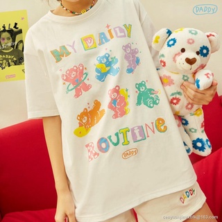 7.7 Morning 🌼My Daily Routine Over Size T-Shirt🌼เสื้อโอเว่อร์ไซร์สีขาวสุดน่ารัก🌼 oversize SML