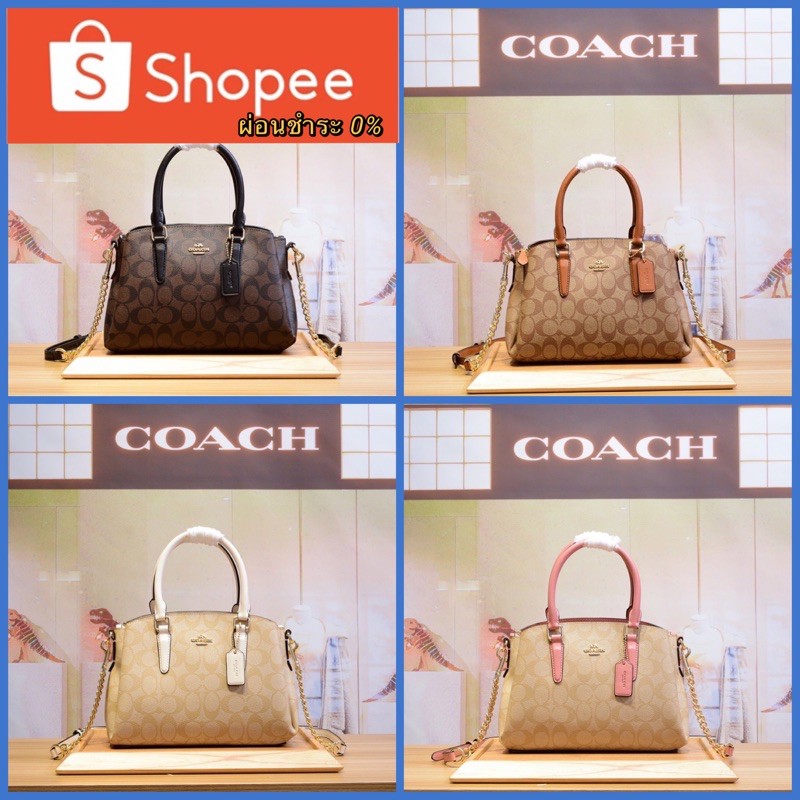 #coachF29434 COACH MINI SAGE CARRYALL IN SIGNATURE CANVAS(COACH F29434) SIZE : 9 3/4" (L) x 6 3/4" (