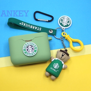 Sony WF-1000XM3 Case Bluetooth Headset WF 1000XM3 Cover Cartoon Tide Starbucks Bear Pendant Silicone Soft Shell