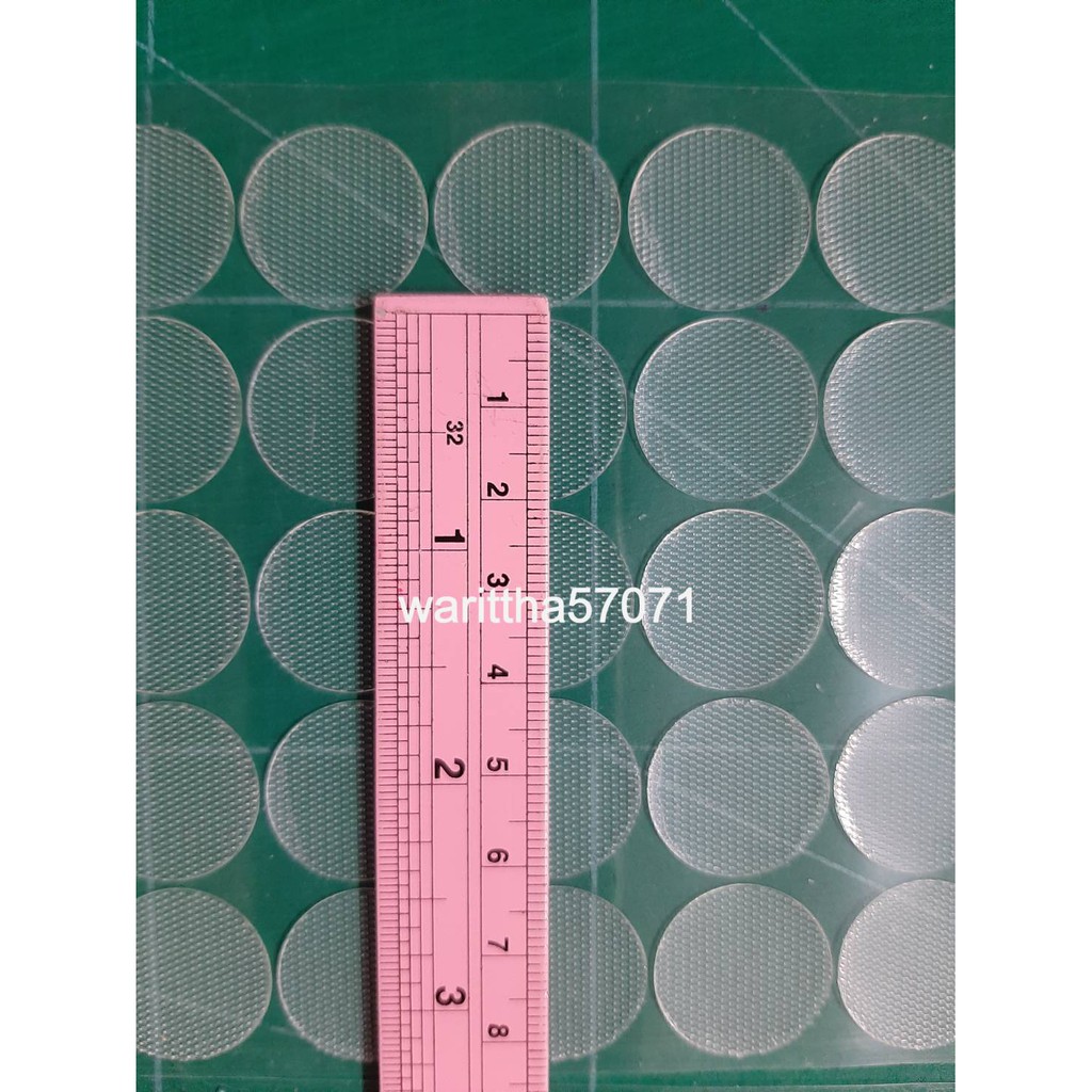 ตีนตุ๊กแก วงกลม มีกาวในตัว 1.5 / 2 / 2.5 cm. แบบใส (ขนขาว+หนามใส)